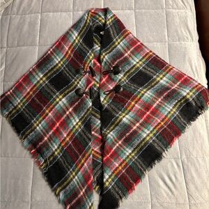 Plaid Toggle Poncho